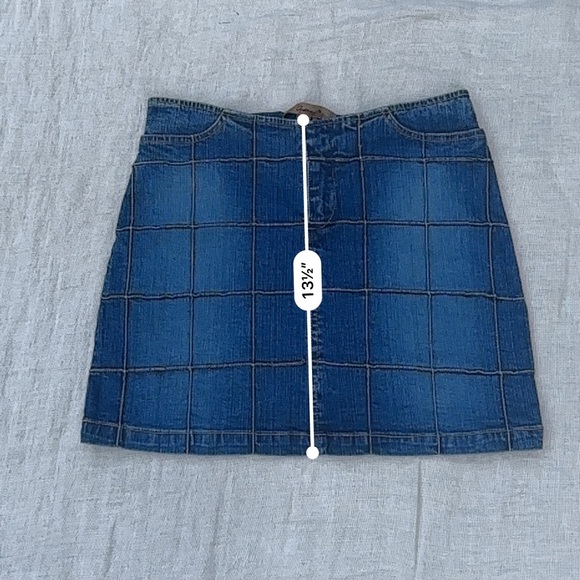Y2k Checkered Patchwork Denim Skirt - Vintage Style Size 1 - Picture 13 of 13